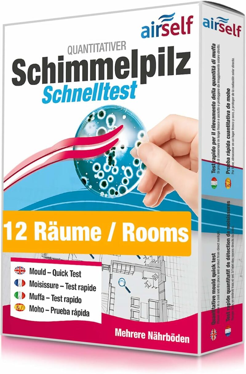 Airself Schimmeltest Maxi-Set – 12 Nährböden Zur Prüfung Der Schimmelpilzbelastung In Innenräumen